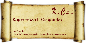 Kapronczai Cseperke névjegykártya